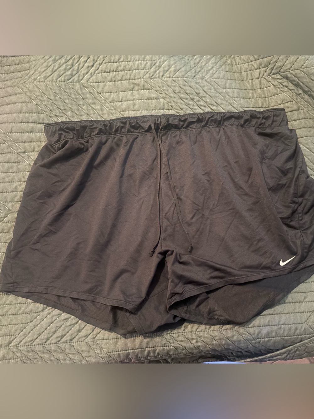 Nike Black Athletic Shorts with White Branded Waistband
